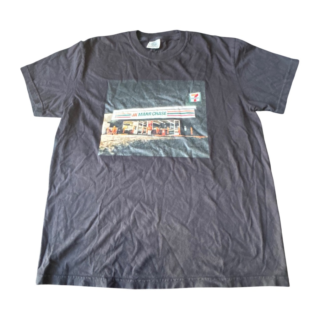 Comfort Colors Ja'Marr Chase 7-Eleven Graphic T-Shirt Black Mens Large